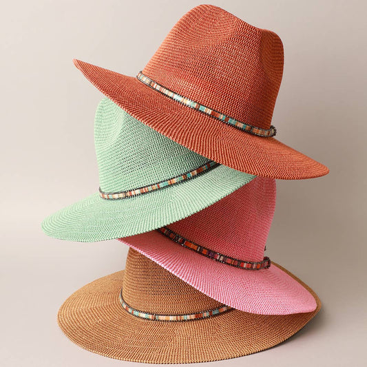 Beaded Panama Hat 5 Colors