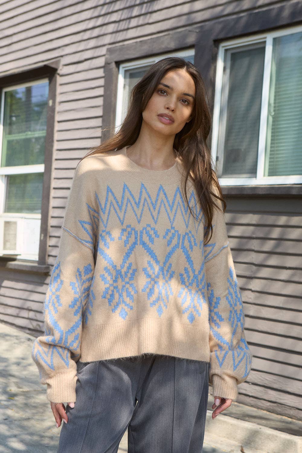 Alpine Knit Exposed-Seam Sweater Coconut Milk