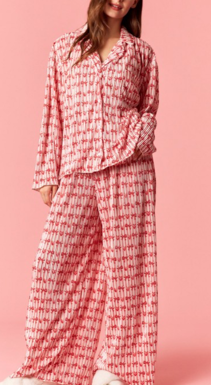 Heart and Bows Pleated Pjs