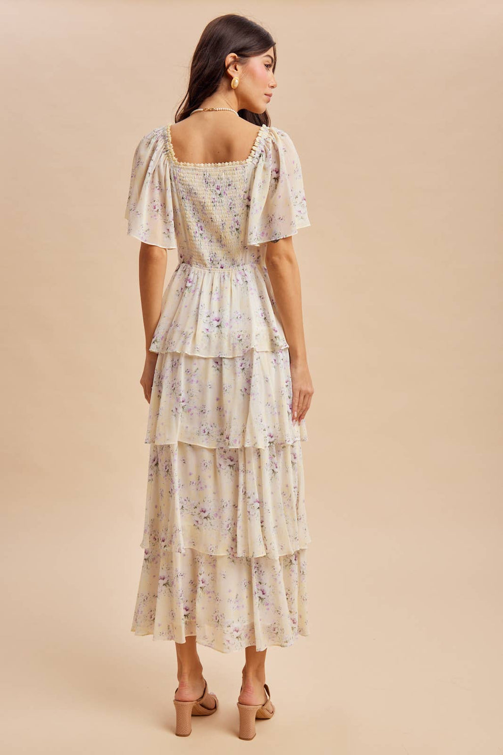 LEMON WATER TIERED DRESS
