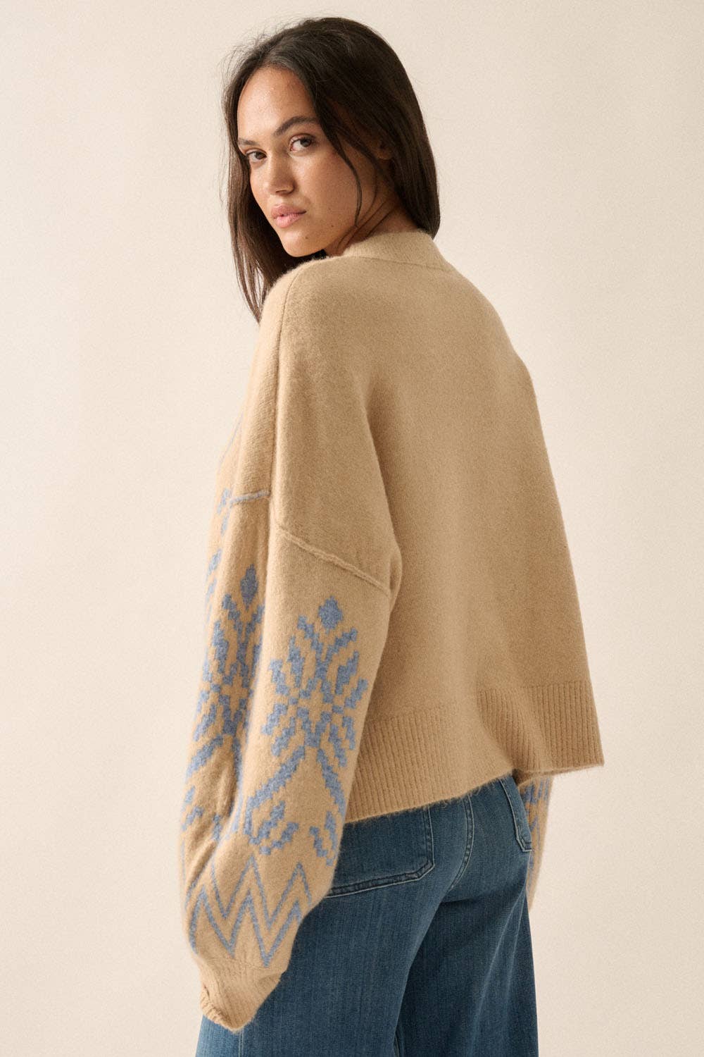 Alpine Knit Exposed-Seam Sweater Coconut Milk