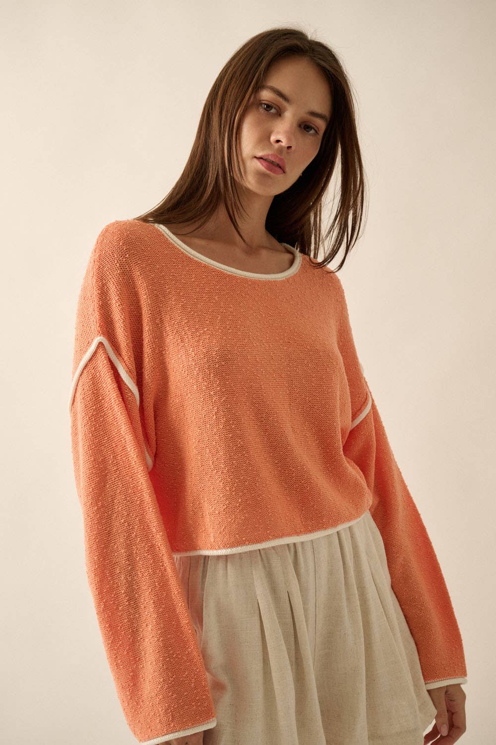 Loose Knit Boat Neck Sweater