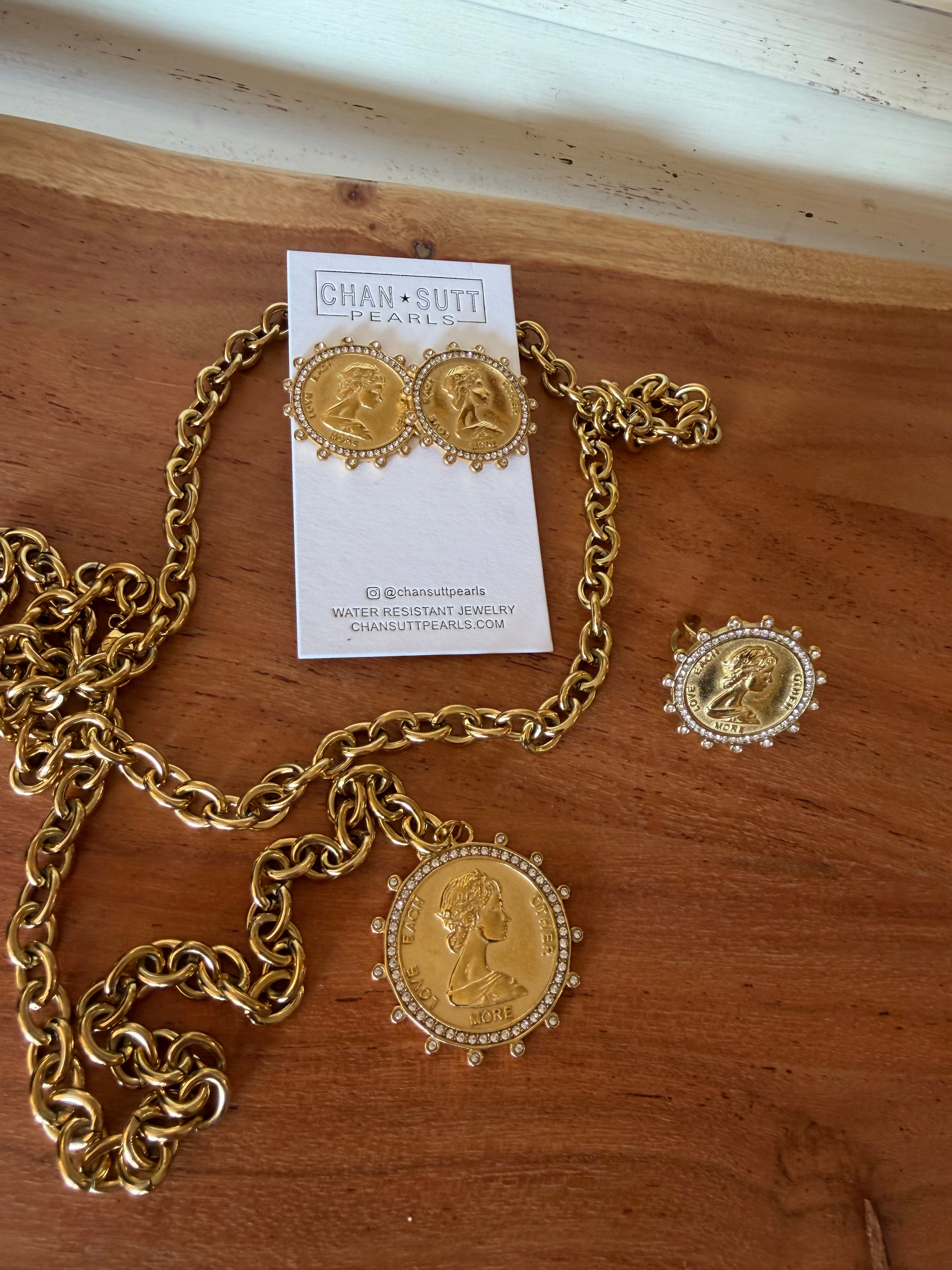 Tarnish Free XL Coin Necklace