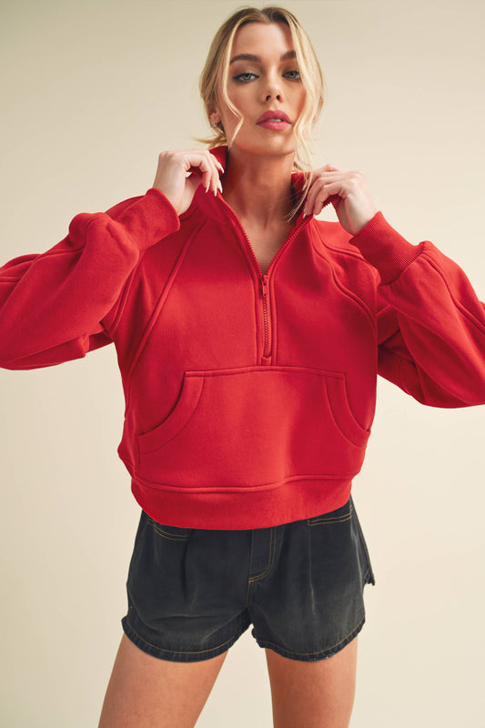 Scuba Half Zip: Tomato