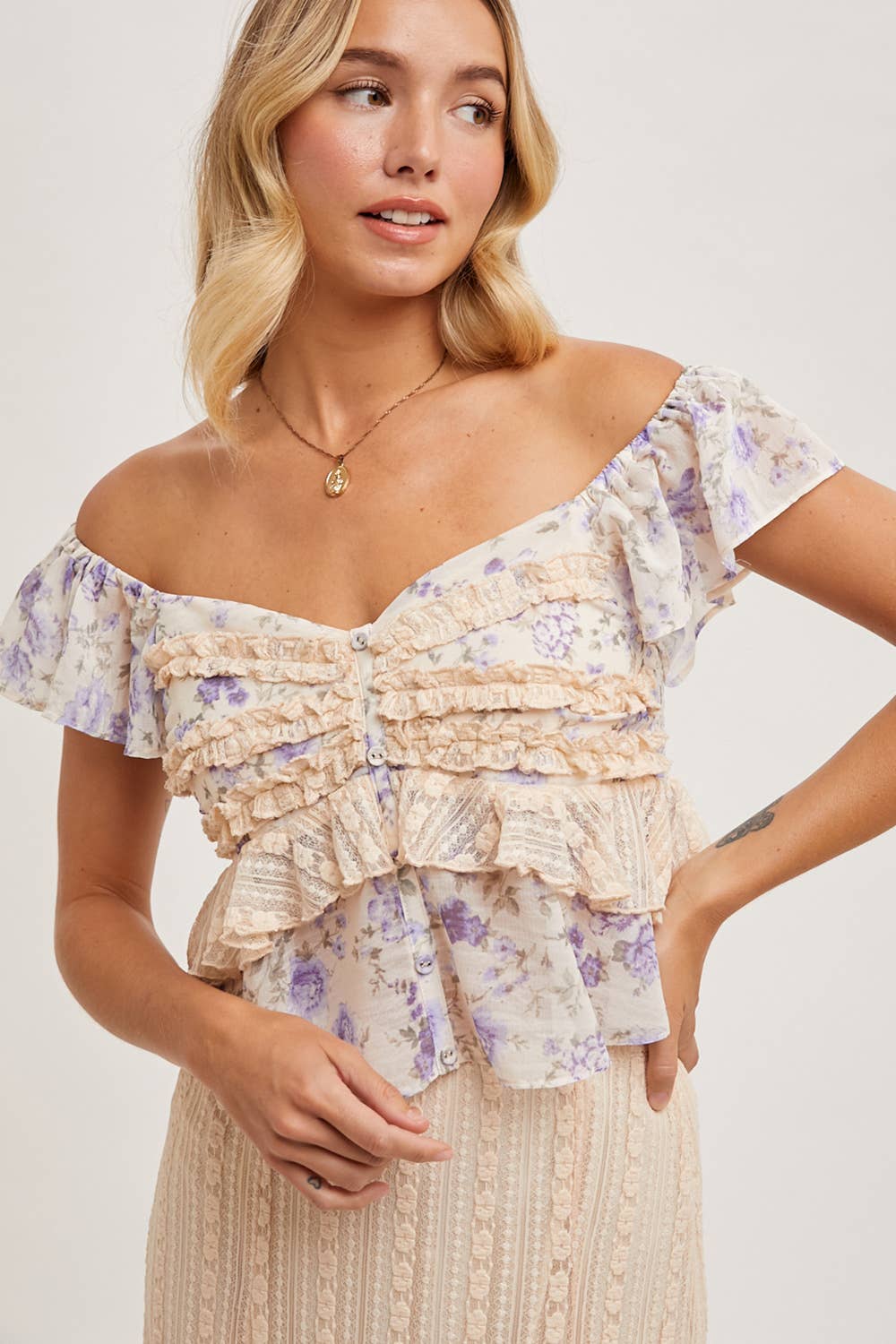 Violet Lace Top