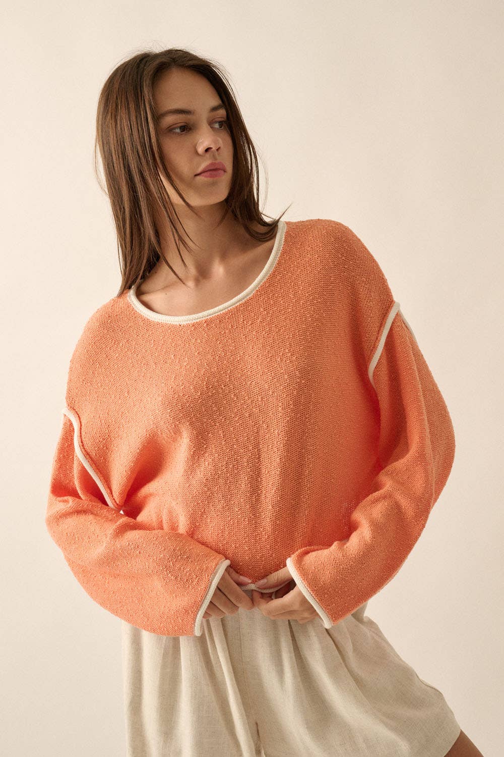 Loose Knit Boat Neck Sweater