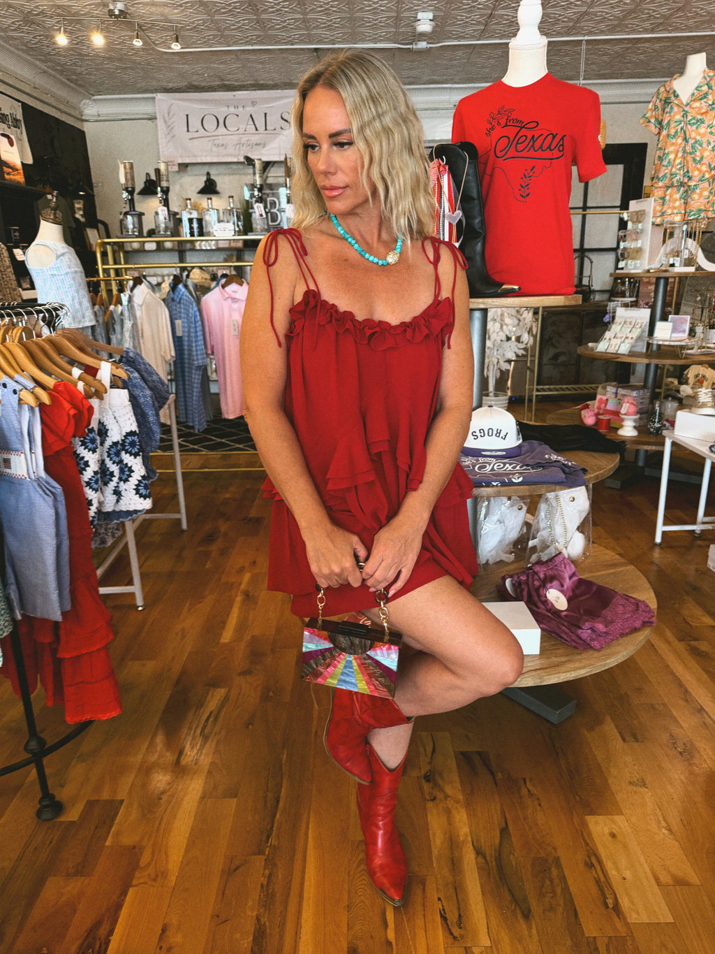Ruby Red Romper Dress
