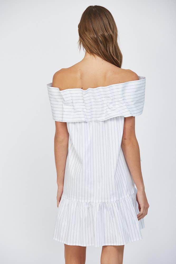 PIN STRIPE BIG BOW DRESS