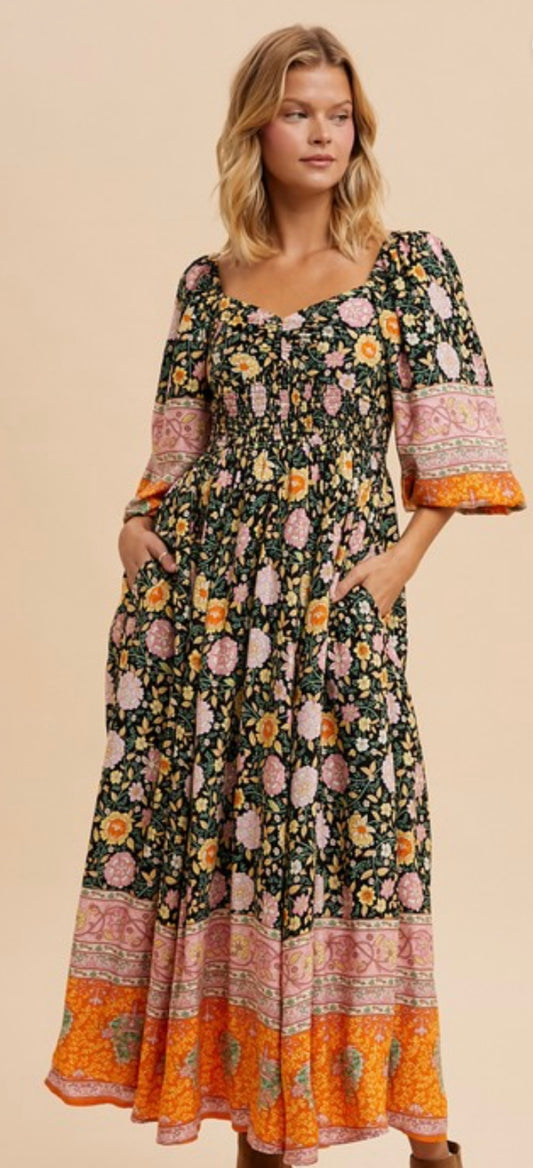 Boho Botanical Dress