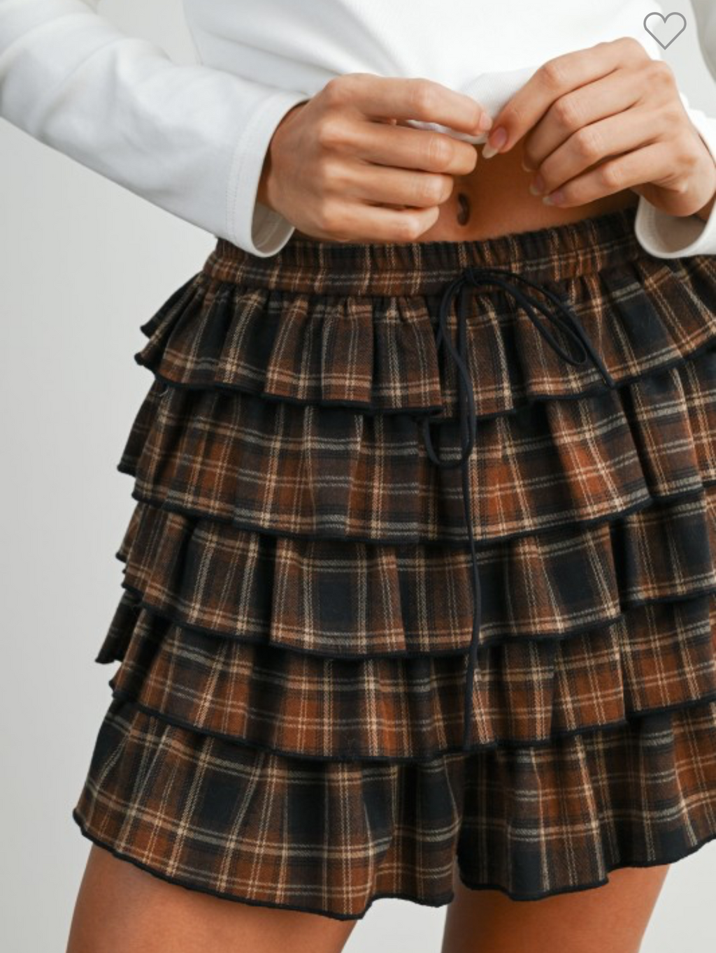 Brown Plaid Skort