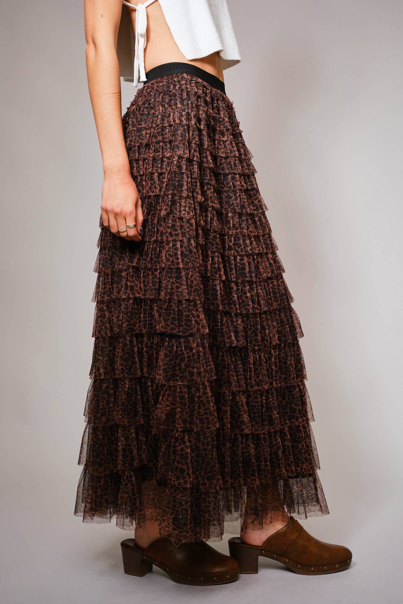 Leopard Tiered Skirt