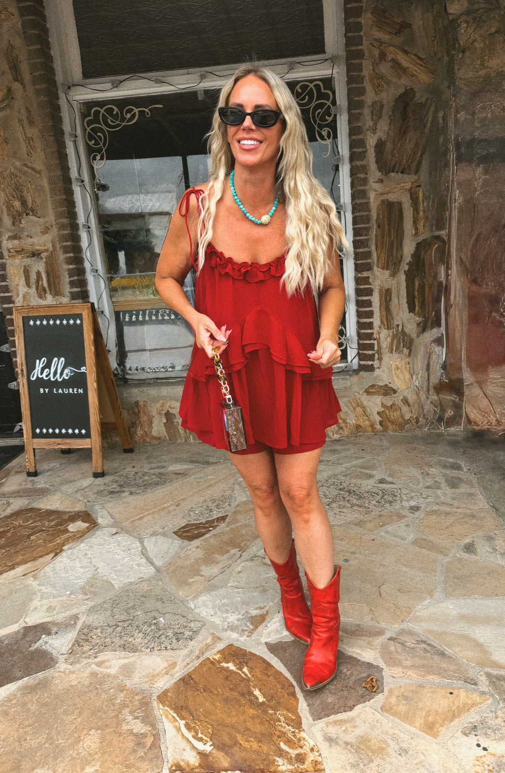 Ruby Red Romper Dress
