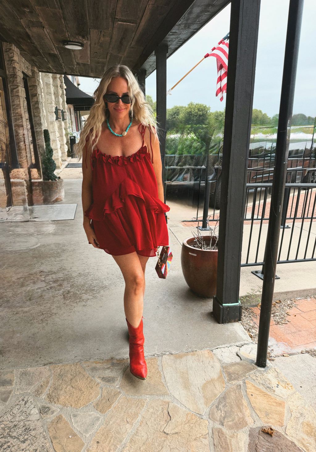 Ruby Red Romper Dress