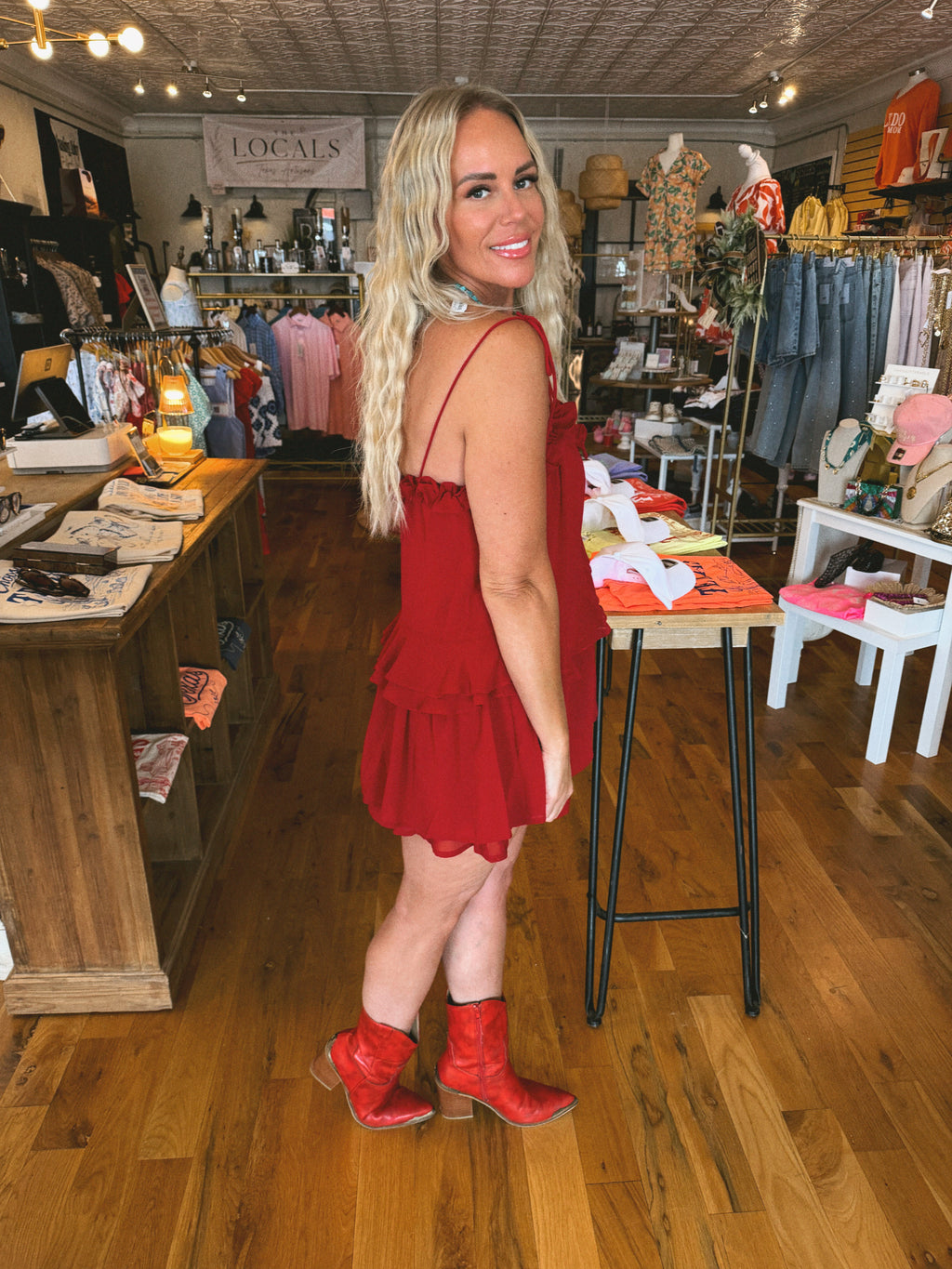 Ruby Red Romper Dress