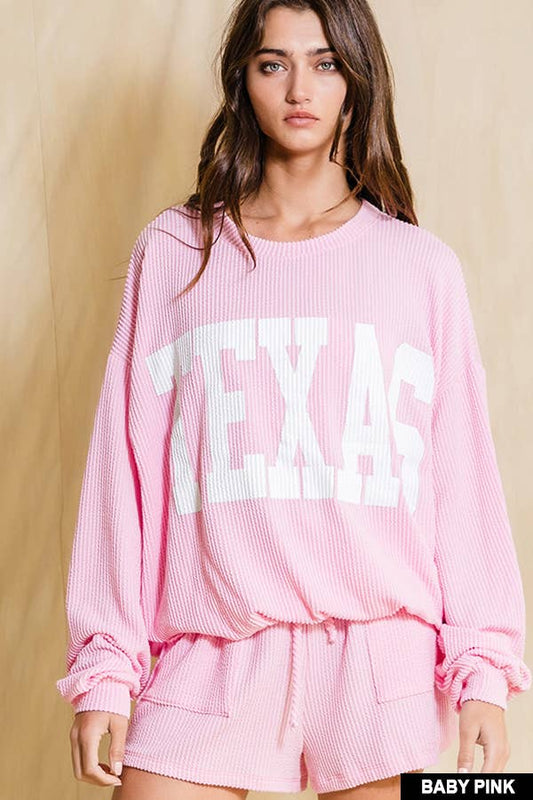 Texas Ribbed Sweatshirt