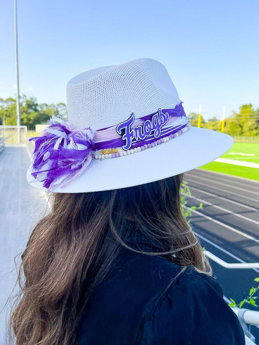 Horned Frogs Hat: Fedora Straw WHITE -More coming August 5th