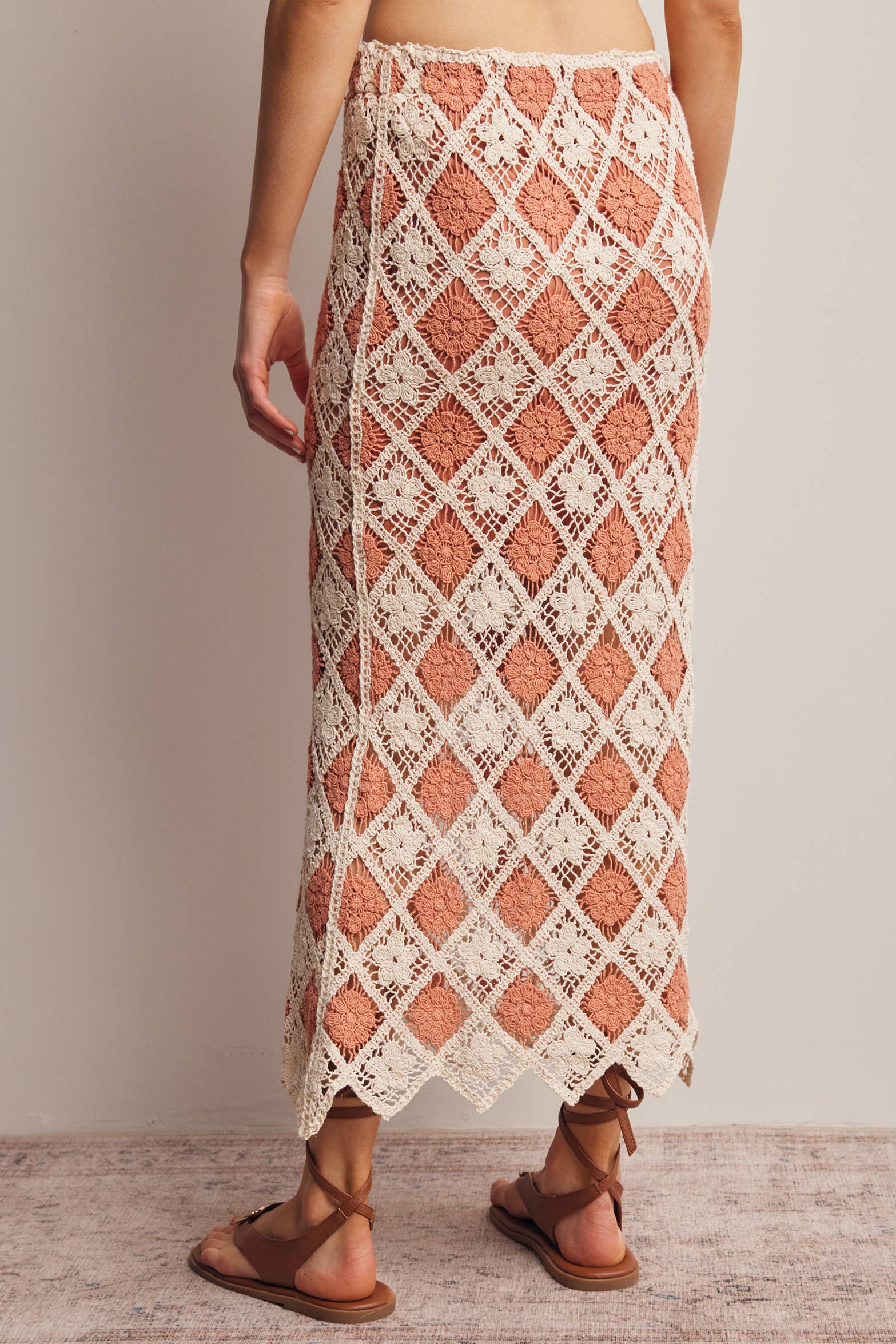 Crochet Diamond Midi Skirt